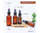 5pcs 15ml-100ml Multi Amber Glass Essential Oil Bottle Spray Bottles (Clear Lid 100ml)