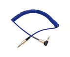 Bluebird Audio Cable HIFI Sound Quality Plug Play Clear Telescopic 3.5mm Male to Female AUX Extension Wire for Headphone-Blue