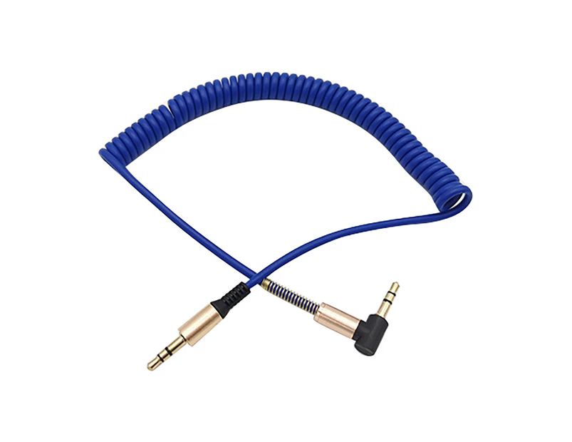 Bluebird Audio Cable HIFI Sound Quality Plug Play Clear Telescopic 3.5mm Male to Female AUX Extension Wire for Headphone-Blue