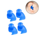 Swimming Earplugs, 2-Pairs Pack Waterproof Reusable Silicone Swimming Ear Plugs for Swimming Showering Bathing Surfing Snorkeling -Blue