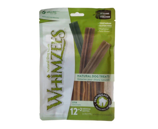 Whimzees Natural Dental Care Stix Dog Treats, Medium - 14 Pack - (Dogs 25-40 lbs)