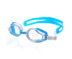 Adult Swimming Goggles Silicone Anti-Fog and Waterproof Swimming Goggles - UV Protection - Soft Silicone Seals - Blue white