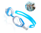 Adult Swimming Goggles Silicone Anti-Fog and Waterproof Swimming Goggles - UV Protection - Soft Silicone Seals - Blue white