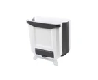 Kitchen Rubbish Bin Plastic Folding Wall Mounted for Cupboard Door Hanging 8L White