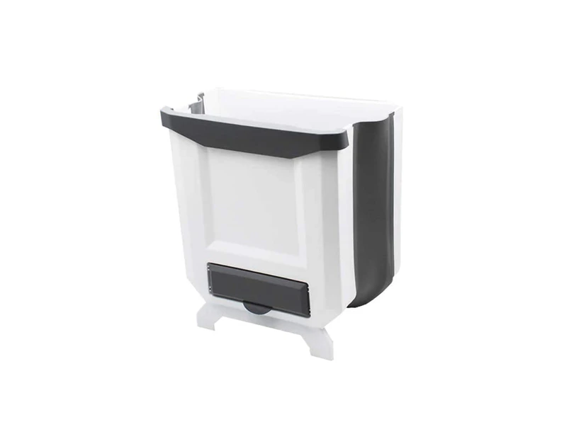 Kitchen Rubbish Bin Plastic Folding Wall Mounted for Cupboard Door Hanging 8L White