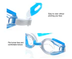 Adult Swimming Goggles Silicone Anti-Fog and Waterproof Swimming Goggles - UV Protection - Soft Silicone Seals - Blue white