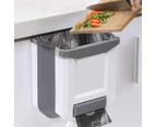 Kitchen Rubbish Bin Plastic Folding Wall Mounted for Cupboard Door Hanging 8L White