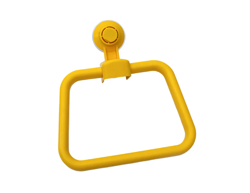 Towel Ring Punch Free Wall Mounted Space-saving Removable Simple Installation Good Weight Capacity ABS Hand Towel Holder with Strong Suction Base - Yellow