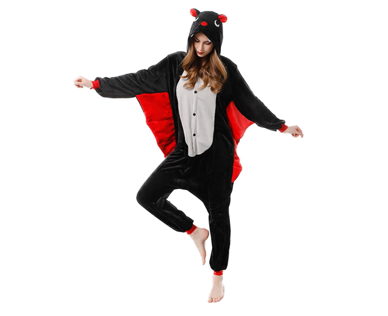 Costume Bay Adult Unisex Bat Onesie Kigirumi Animal Pajamas Halloween Costume Jumpsuit