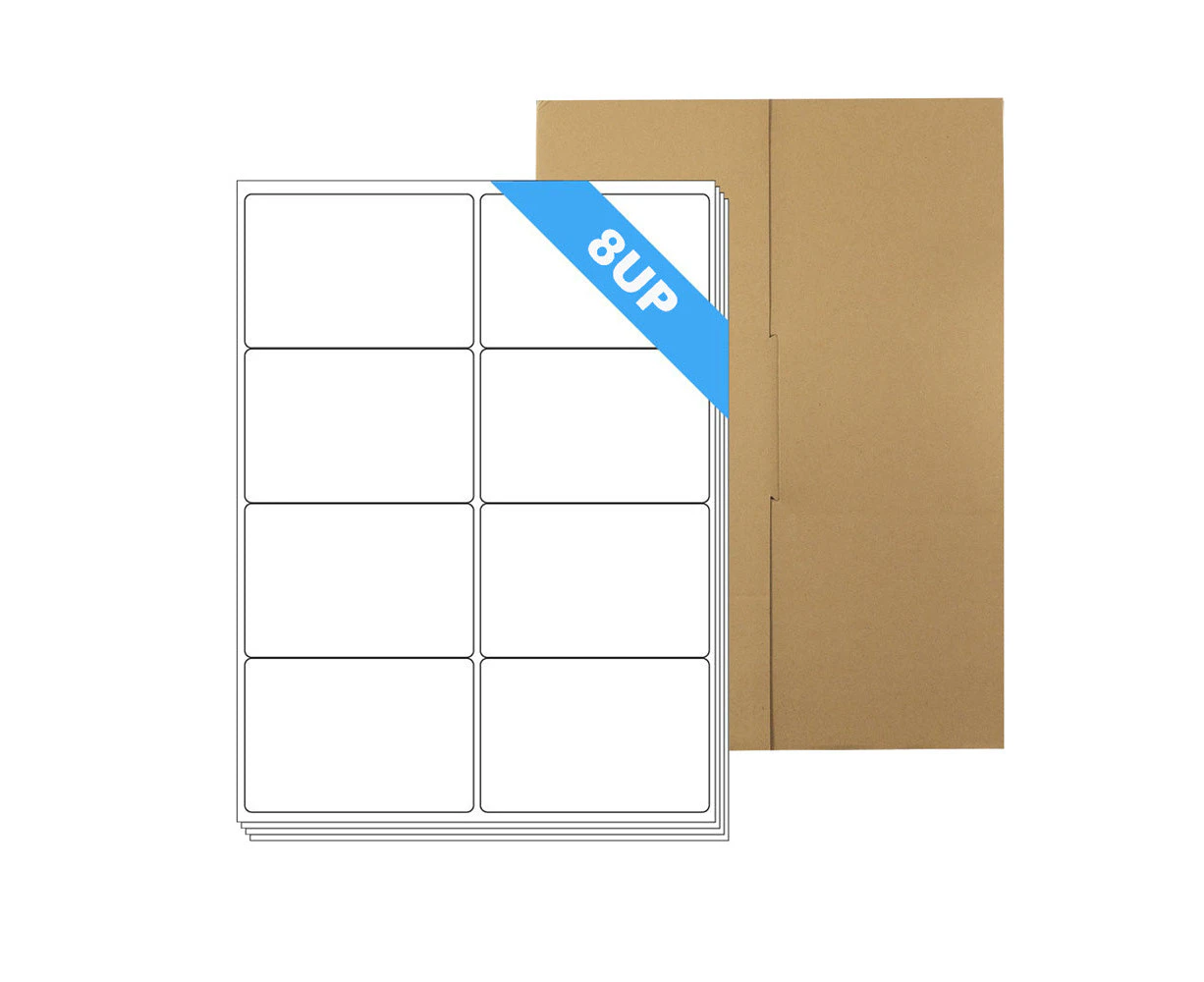 A4 Format Rectangle Labels 99.1 x 67.7mm 8 Labels Per Sheet-1000 Sheets-Bulk Buy - 10 Packs