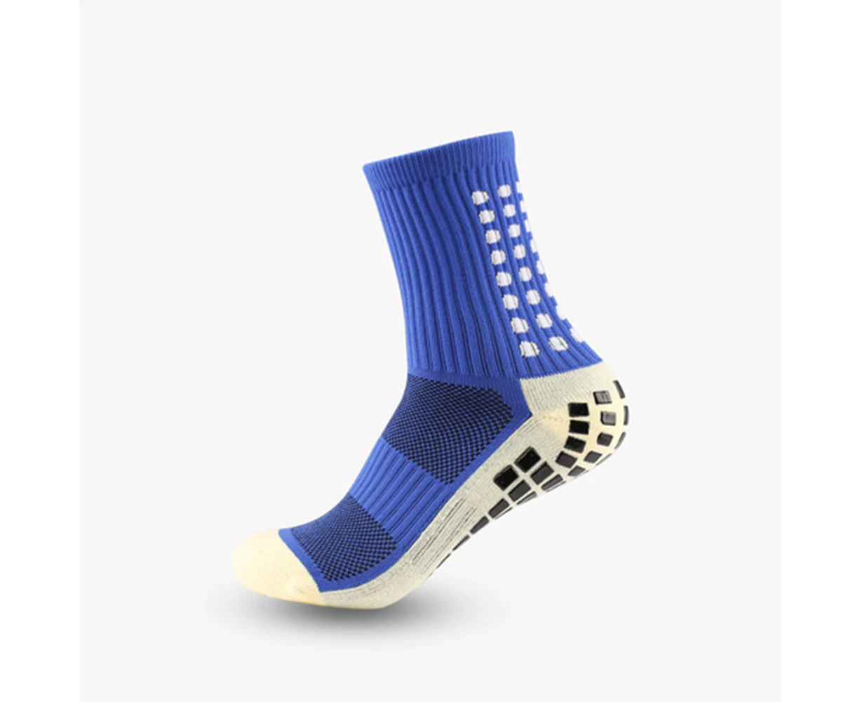 Men's Sport Socks Anti Slip Football Cotton Socks - Blue