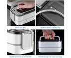 Stainless Steel Thermal Lunch Box - Insulated Bento Box Multifunctional Containers Lunch Boxes with Compartments