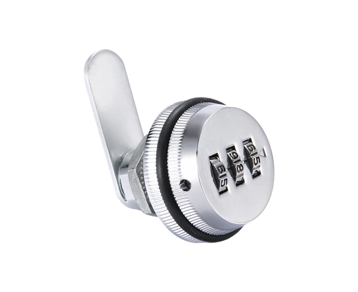 Security Cylinder Combination Cam Lock 3-Dial Code Camlock for Arcade Cupboard Drawer Mailbox White