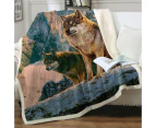 Throws Couples Size: 200cm x 200cm Nature Wildlife Art Wolf Couple in Sunset