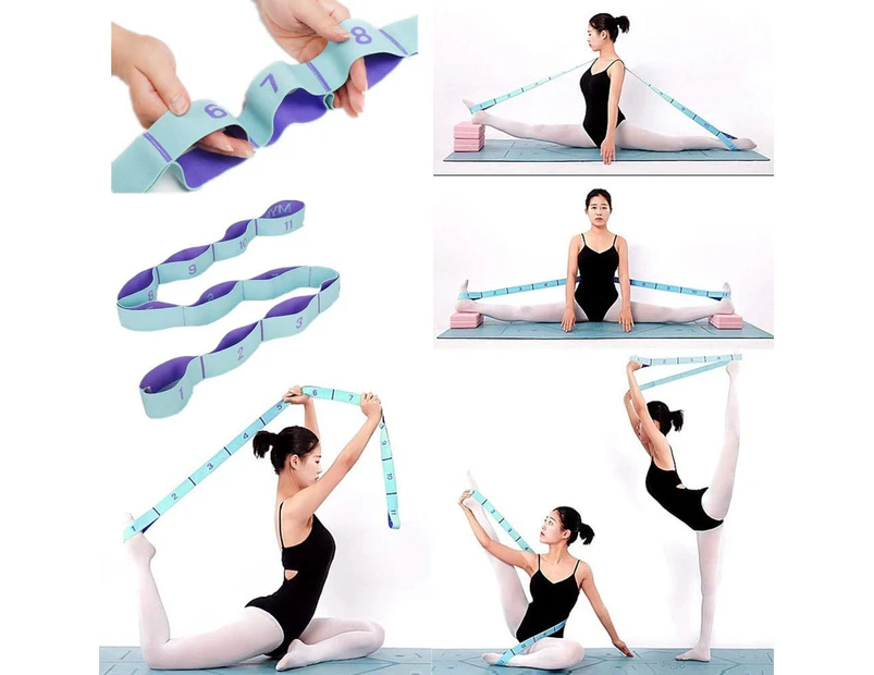 Stretching Strap Yoga Strap For Physical Therapy, 11 Loops Yoga Straps For Stretching, Non-Elastic Stretch Strap(1Pcs)