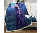 Throws Couples Size: 200cm x 200cm Fantasy Art the Moon Light Purple Dragon Fairy