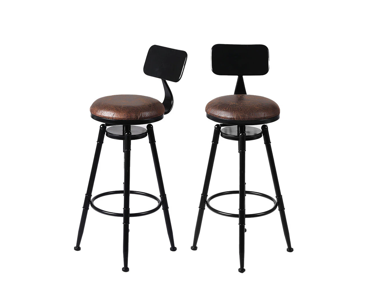 4x Industrial Bar Stools Kitchen Stool Pu Leather Barstools Chairs