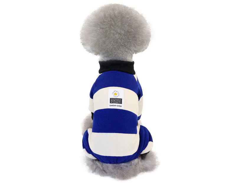 -s-Pet clothing Pet striped home clothes Dog autumn and winter plush quadruped