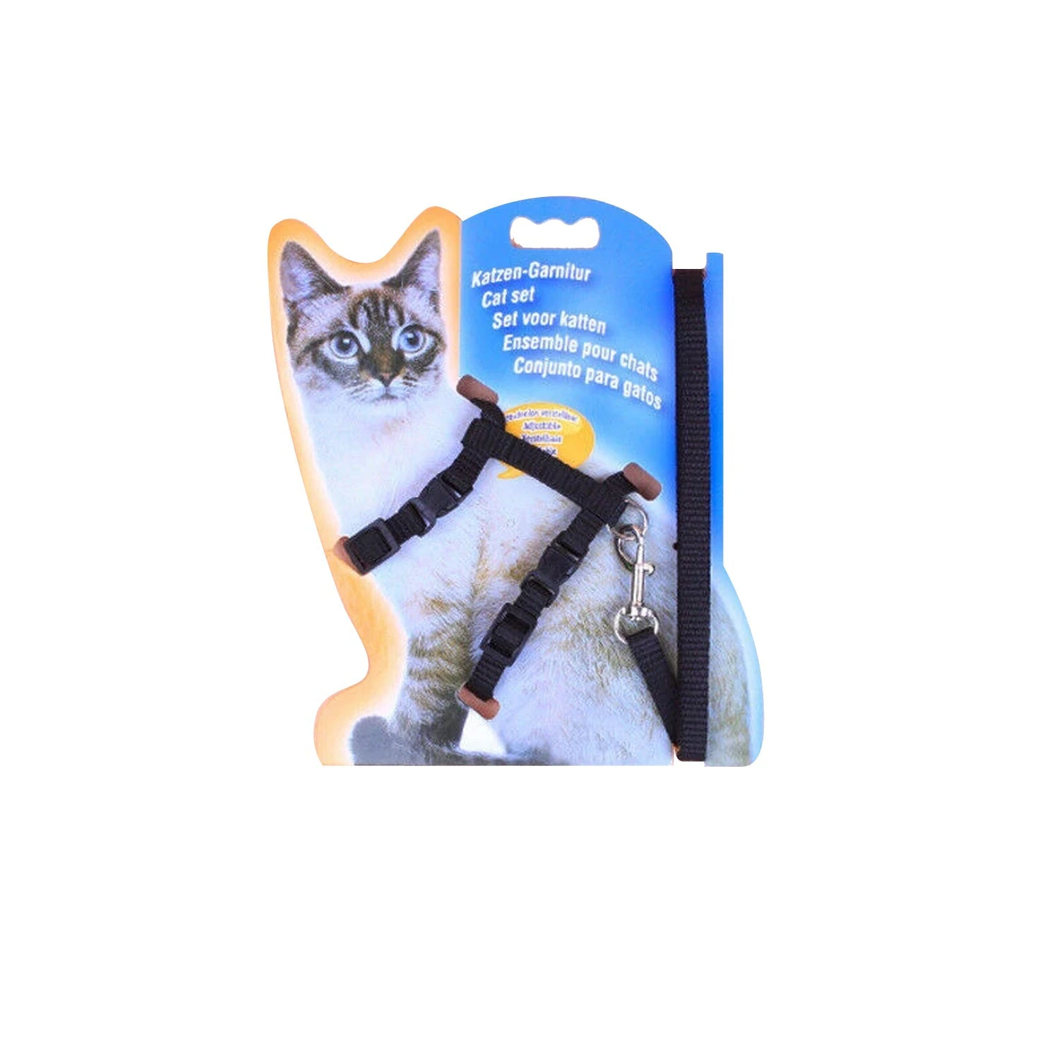 Pet Cat Kitten Puppy Adjustable Harness Lead Leash Collar Belt Safety H Shape - Black