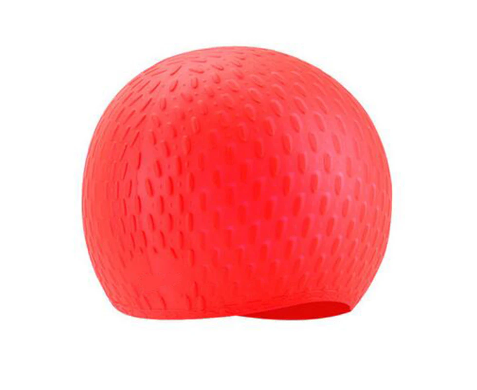 Silicone Swim Cap Bubble Shape to Reduce Warer Drag, Reusable Swimming Cap for Women and Men Keep Hairstyle Unchanged