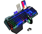 Wireless Gaming Keyboard and Mouse,Rainbow Backlit Rechargeable