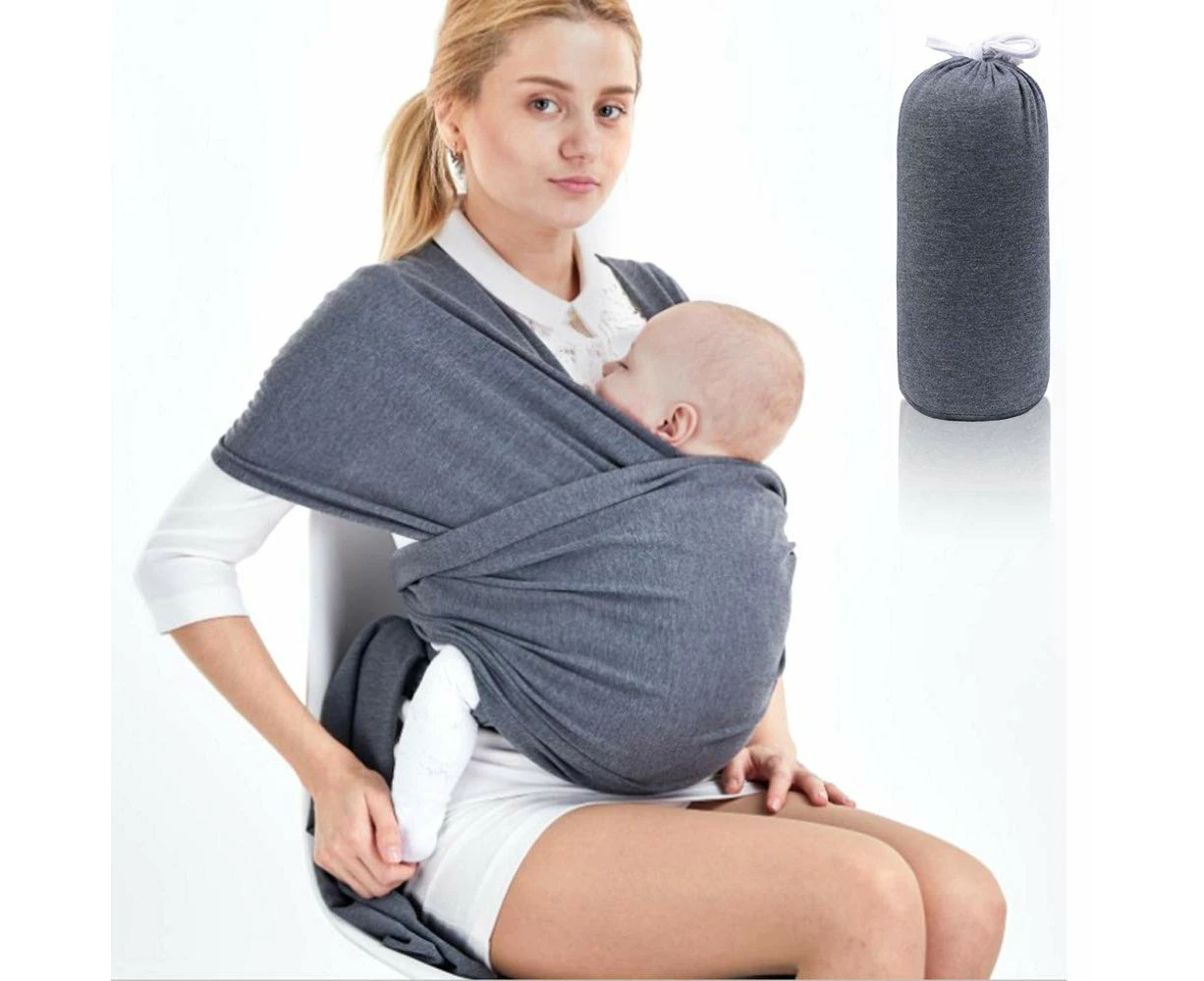 Baby Sling, High-Quality Baby Belly Carrier, Elastic Sling For Newborns And Toddlers Up To 15 Kg, 100% Soft Organic Cotton For Men And Women (Dark Grey)