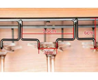 Wine Glass Rack  For 10 - 15 Glasses， Hanging Glass Rack ，With 5 Rails， Wine Glass Rack