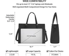 Laptop Backpack for Women Waterproof Lightweight Leather 15.6 Inch Computer Tote Bag--Black