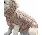 Beige Puppy Dog Jumper Winter Warm Knitted Sweater Pet Clothes Small Dogs Coat Thermal