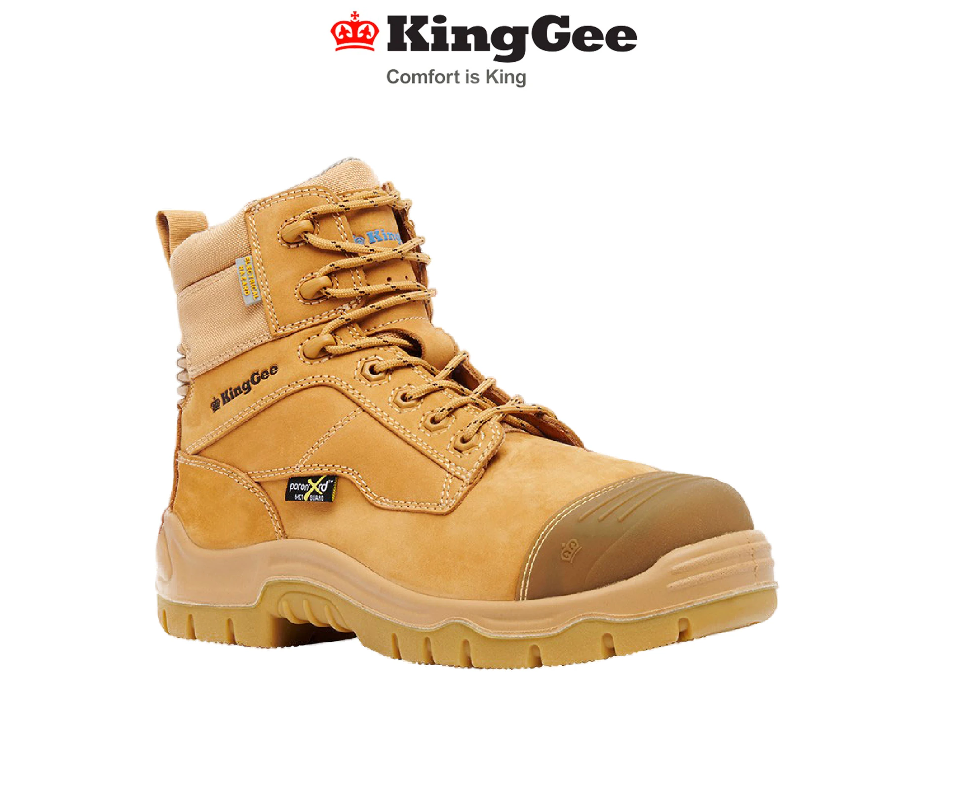 KingGee Mens Phoenix 6C EH MET Work Safety Boots Water Resistant Leather K27872