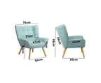 Armchair Accent Chairs Sofa Lounge Fabric Upholstered Tub Chair Blue