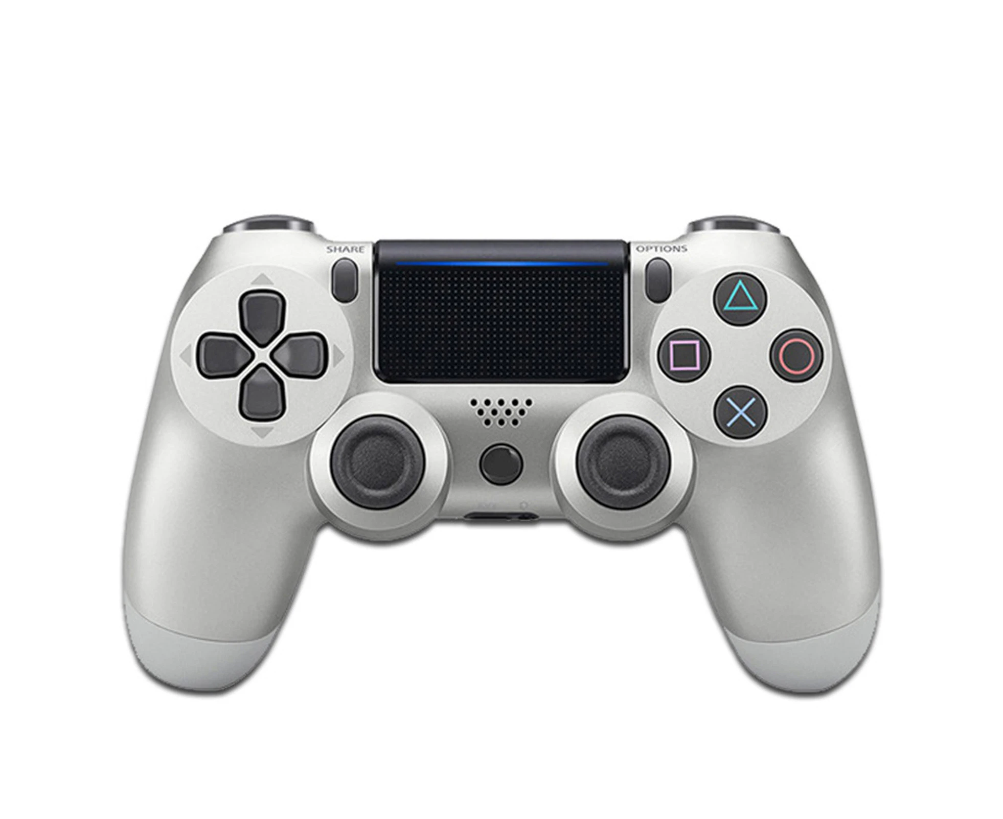 Game Controller 6 Axis Dual Shock with Touch Panel Wireless Bluetooth-compatible 4.0 Game Joystick for PS4 Game-Silver Gray