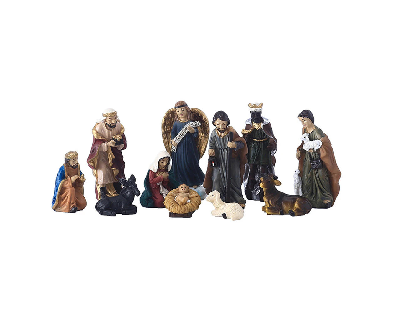 Holy Family Christmas Nativity Figurine Manger Church Resin Religious Gift Home