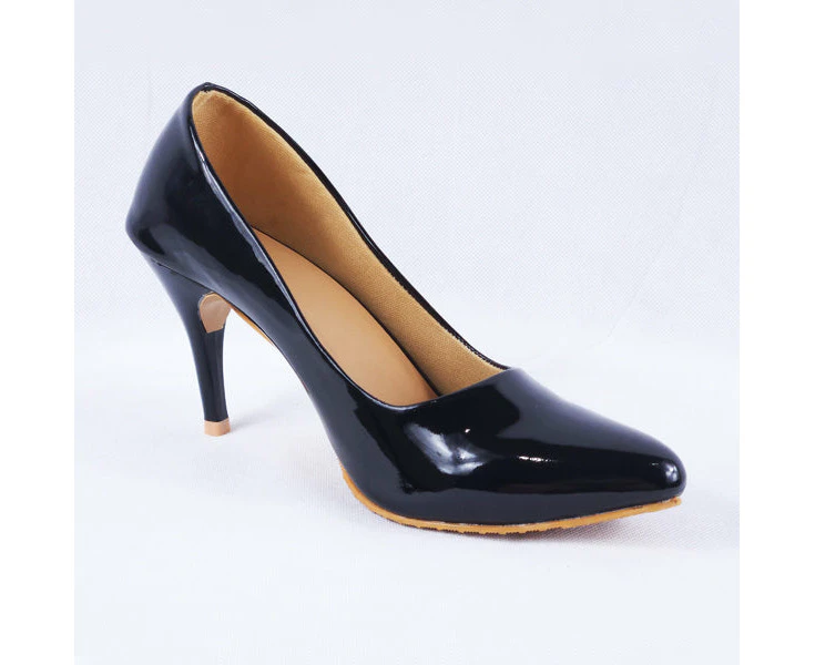 Nella Black Patent Court Shoe for Women