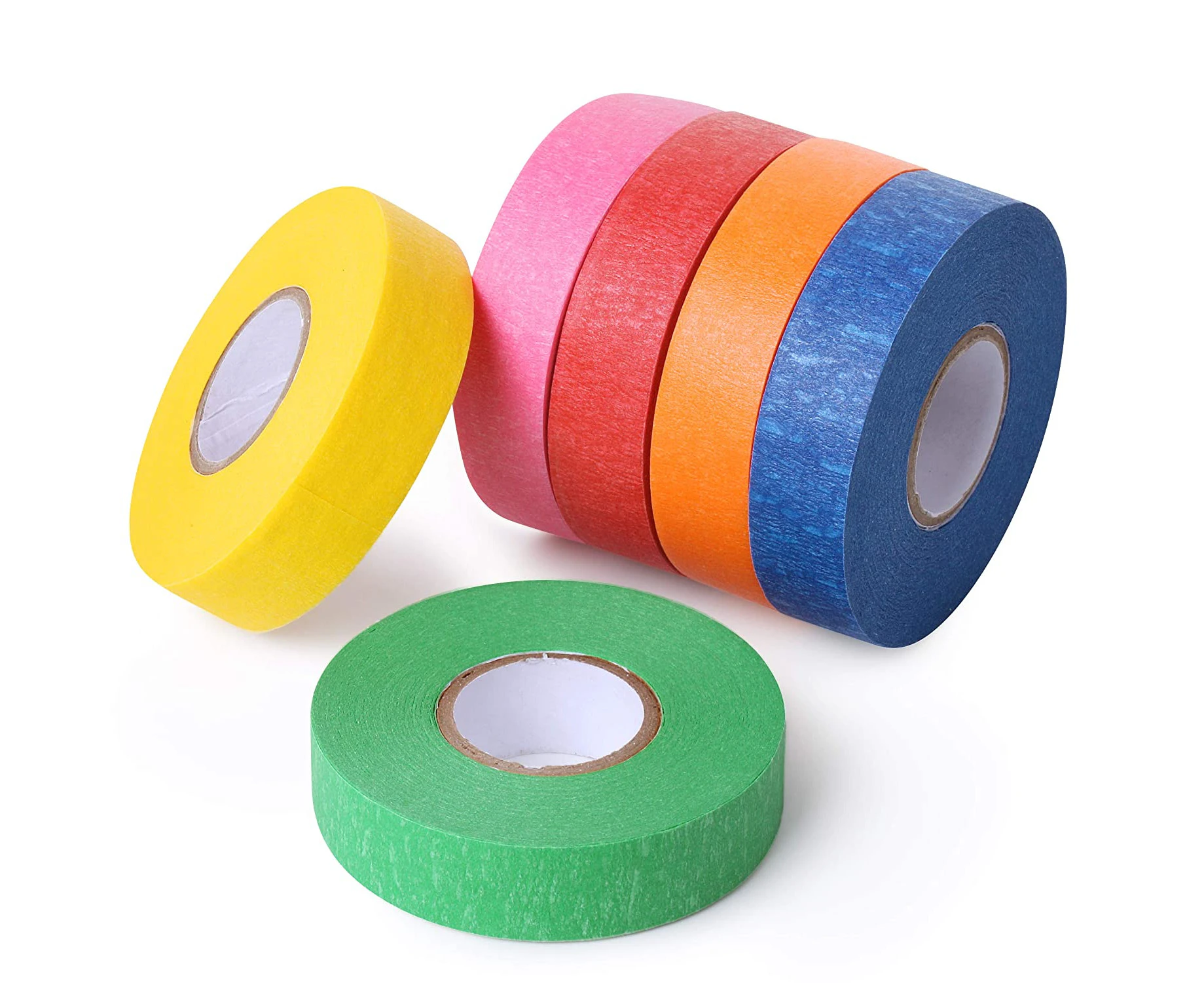 Coloured masking tape, coloured painter's tape for art and craft, 6 pack, drawing tape, craft tape, label tape, paper tape