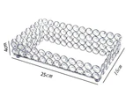 Crystal Jewellery Trays Rectangle Cosmetic Organizer (Silver)