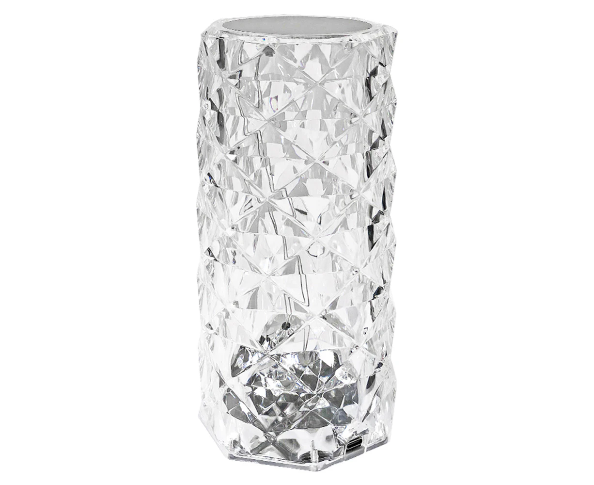 LED Crystal Table Lamp Diamond Rose Bar Night Light Touch Atmosphere Bedside 3 Light Color Toch Control