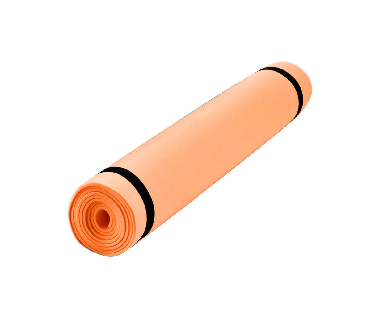 Fufu Moisture Absorbing Non Slip Fitness Pilates Yoga Mat Outdoor Sports Camping Pad-Orange 4mm