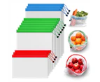 12pc Set 3 Sizes Reusable Mesh Produce Bags Fruits Fresher Longer