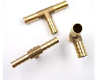 Barbed Connector Solid Brass T-hose Barbed Connector/connection Adapter For Fuel, Air, Water, Gas Oil (gold) (1pcs)
