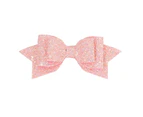 puluofuh Shining Glitter Decorative Kid Hairpin Cute Small Bowknot Hair Pin Hair Accessories-Pink