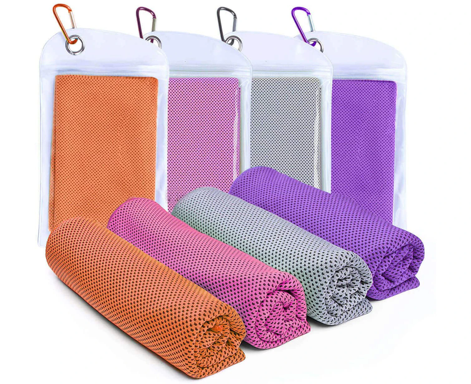 4 Packs Cooling Towel (40"X 12") Ice Sports Towel Cool Neck Towel Soft Breathable Chilly Towel Microfiber Towel For Gym Workout Fitness Yoga & Golf Camping