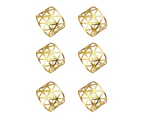 6Pcs Napkin Ring Stylish Easy to Clean Metal Sparkling Hollow Structure Napkin Buckle for Home-Golden unique value