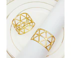 6Pcs Napkin Ring Stylish Easy to Clean Metal Sparkling Hollow Structure Napkin Buckle for Home-Golden unique value