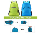 green*Packable hiking backpack waterproof, collapsible backpack, suitable for travel,