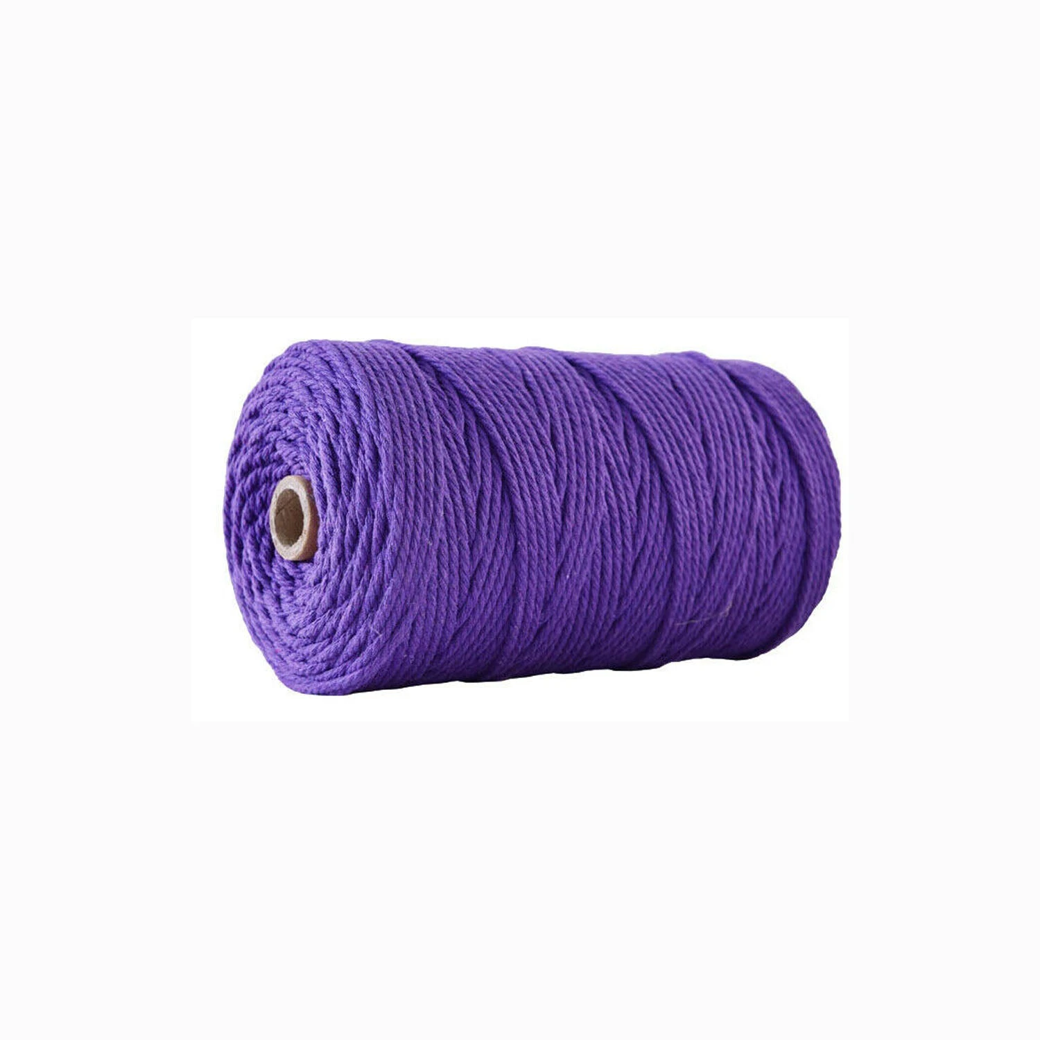 3mm 200M Natural Cotton Twisted Cord Craft Macrame Artisan Rope Weaving Wire - Deep purple-3mm/200m