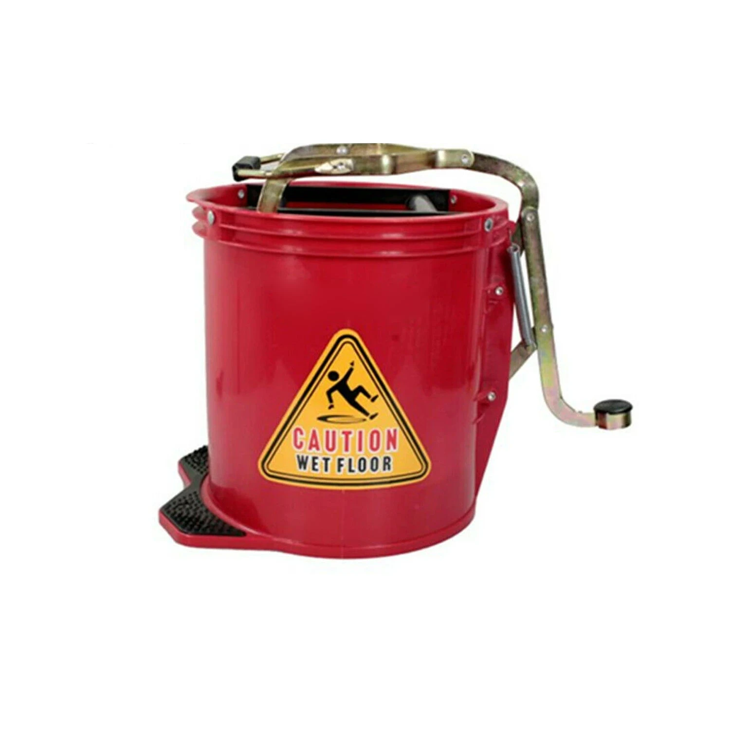 15L Mop Wringer Bucket Commercial Heavy Duty Buckets Home Cleaning - Red