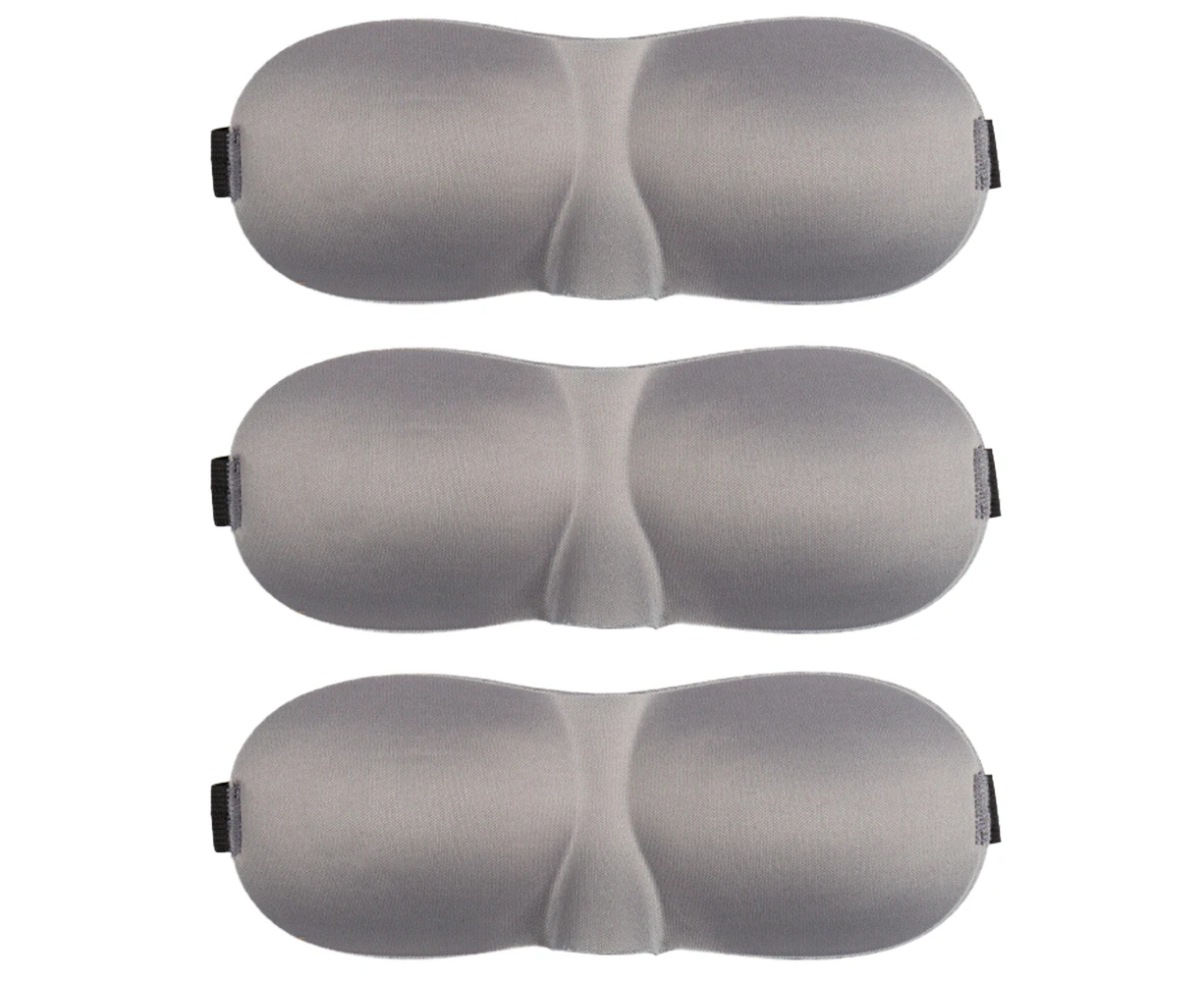 Sleep Mask Pack of 3, Light Blocking 3D Eye Masks for Sleeping, Blindfold for  Side Sleeper - Gray