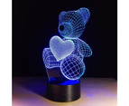 Bear 3D LED night light-USB touch switch type