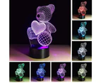 Bear 3D LED night light-USB touch switch type